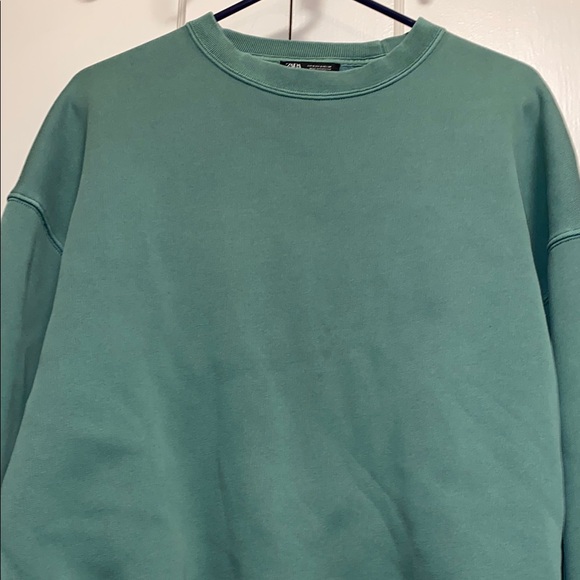Zara Small Green Crewneck Sweater with Oversized Fit - Picture 14 of 14